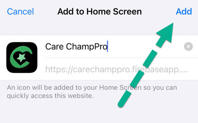 Example of logging out of a visit early in CareChamp