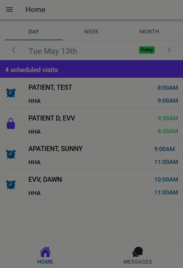 Menu icon in CareChamp app