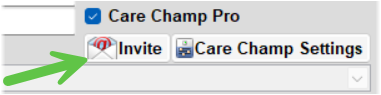 CareChamp employee settings and Invite button