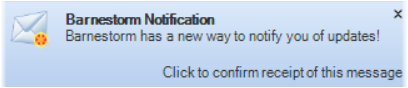 Notification displayed in the lower-right corner