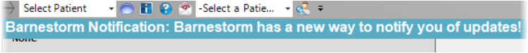 Notification displayed near the Barnestorm toolbar