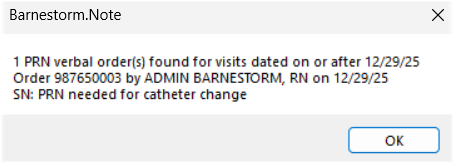 Example of PRN Order 2