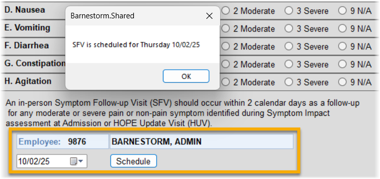 SFV schedule pop-up example