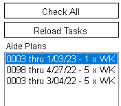 Scheduled Aide Plan Dates